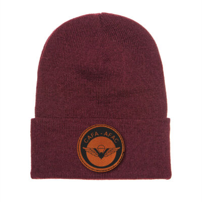 Cuffed Knit Beanie w leather CAFA patch Thumbnail