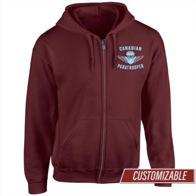 Zip Hoodie w/Wings & "Canadian Paratroopers" Thumbnail