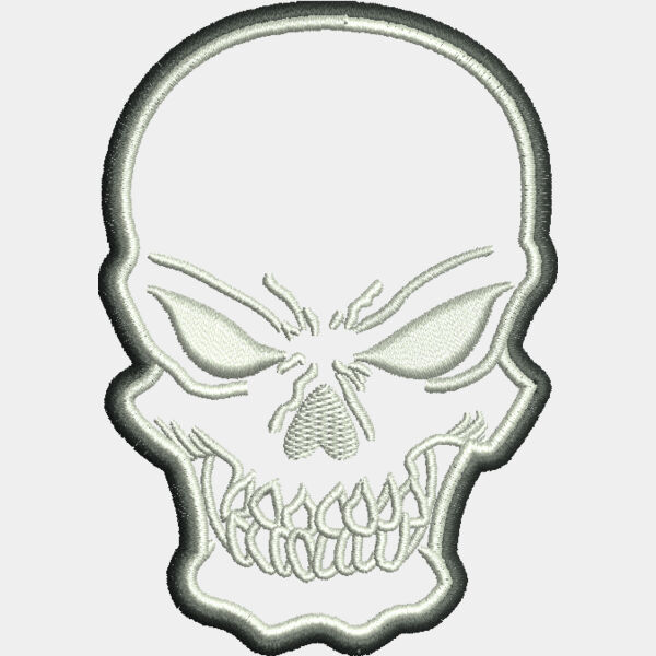 9561 Black Skull Patch 3 5 in x 2 5 in Thumbnail